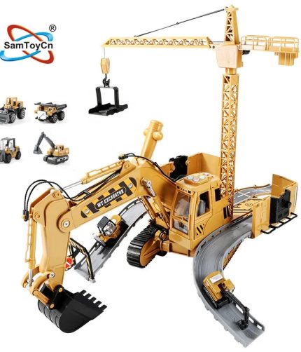Deformation Engineering Diecast Friction Construction Car Toys Truck Tower Crane Excavator Toys for Kids