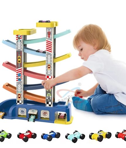 DIY Assembly Combination Parking Lot Sliding Track Car Ramp Race Car Racing Track Toy with 6 Mini Cars