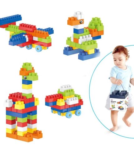 Samtoy DIY Creative Montessori Puzzle Game Particles Blocks Sets Compatible Brick Blocks Model Building Toys with Portable Box