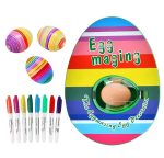 Samtoy DIY Easter Egg Painting Spinner Machine Decoration Set 8 Colors Marker Pen Plastic Easter Eggs Toy For Kids