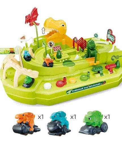 DIY Electric Railway Track Racing Toys Table Games Vehicle Car Adventure Toy Dinosaur Race Track For Kids Boy