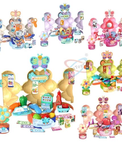 Samtoy DIY Pretend Play Preschool Kitchen Food Toys Tableware Cooking Games Dress Up Makeup Set Kid Pretend Play Set for Baby