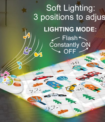 Samtoy Eco Friendly Nursery Rhyme Stories Soft Play Blanket Crawling Mat Toddlers Baby Carpet Play Mat With Music Light