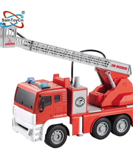Electric 1/12 Diecast Toys Spray Water Engine Model Car Friction Toy Vehicles Fire Truck Toy for Kids