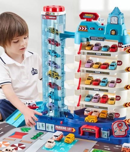 Electric Juguetes Multilayer DIY Assembly 1/64 Plastic Toy Cars Slot Track Garage Parking Toys for Kids