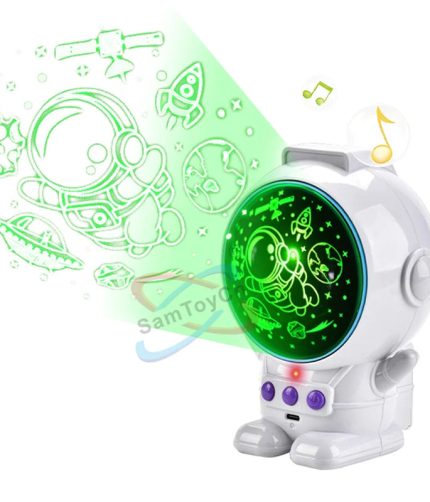 Electric Light Up Sky Bedroom Starry Projector Colorful Kid Space Astronaut Star Night Light Projector Toy With Usb Cable