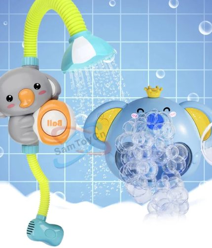 Samtoy Electric Sprinkler Float And Play Bubbles Soap Machine Maker Bath Toy Elephant Bath Toy Baby Bath Shower Head for Infant
