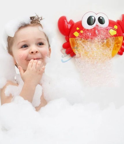 Electrical Musical Animal Baby Shower Blow Bubbles Soap Foam Maker Crab Bath Toys for Toddlers With Music