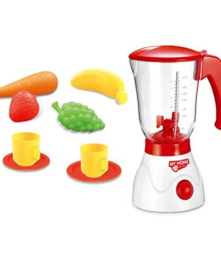 Samtoy Electronic Pretend Play Mini Appliance Juice Machine Set Children DIY Blender Toy with Simulation Fruit Vegetable
