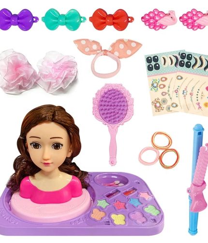 Girl Play Game fashion Princess Hair Styling Practice Professional Half Body Makeup Doll Head for Kids