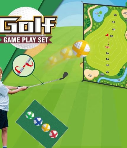 Golf Floor Mat Chipping Golf Club Playmat Indoor Sport Set Outdoor Play Game Toy Kids Sport Toys With 20 Balls And Mat