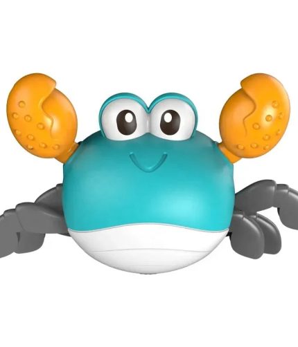 Samtoy Hot Selling Cute Plastic Summer Beach Toy Wind Up Walking Moving Bath Toy Sensing Escape Crawling Crab Baby Toys for Gift