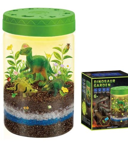 Indoor Educational Light up Dinosaur DIY STEM Science Garden Toy Grow Plant Terrarium Kit for Kids Gift