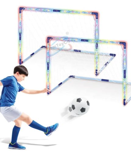 Indoor Sport Set Outdoor Play Game Toy Kids Sport Toys Double Door Football Goal With Light