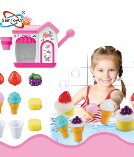 Samtoy Infants Ice Cream DIY Soap Bubble Maker Bathtub Shower Bath Time Toys Kids Bath Toy