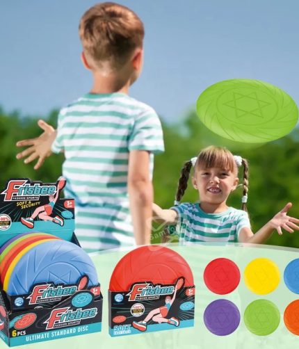 Interactive Game Competition Training Puppy Pet Sport Set 6PCS Large Silicone Flying Disc Toys for Backyard Lawn