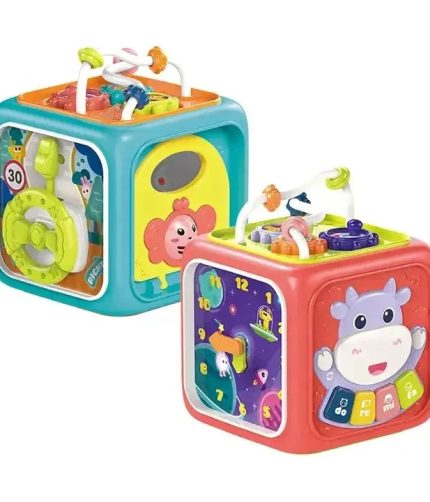 Samtoy Kids Early Educational Montessori Electric Games Toys Hexahedron Magic Box 6 in 1 Activity Cube Toy For Toddler Baby