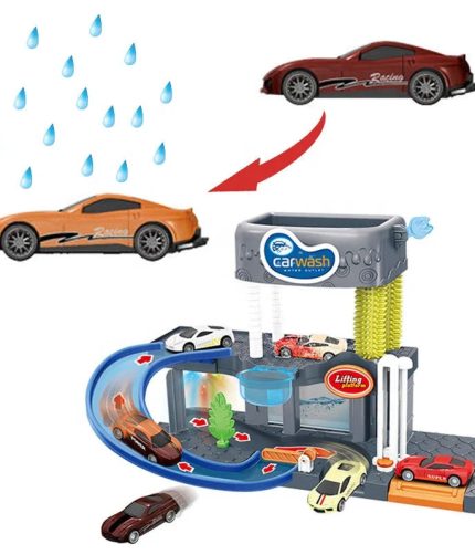 Samtoy Light Music 2 Layer Car Washing Station Toy with Alloy Color Changing Cars