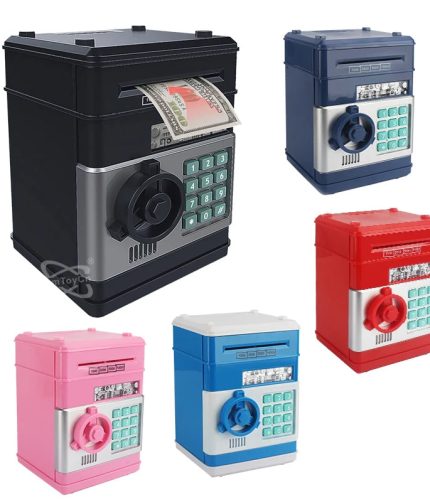 Luxury Automatic Banknote Rolling Password Settings Money Saving Box ATM Machine Toy Piggy Bank for Kids