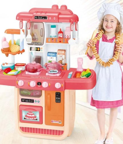 Samtoy Mist Spray Music Light Water Function Ice Cream Cooking Game Pretend Play Preschool Kitchen Toys with Color Change Food