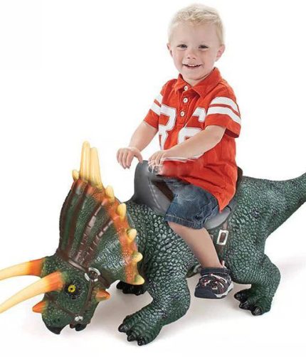 Mountable Soft Rubber Ridable Man-carrying Animal Toy Kids Big Size Ride On Dinosaur with Light and Roaring Sound