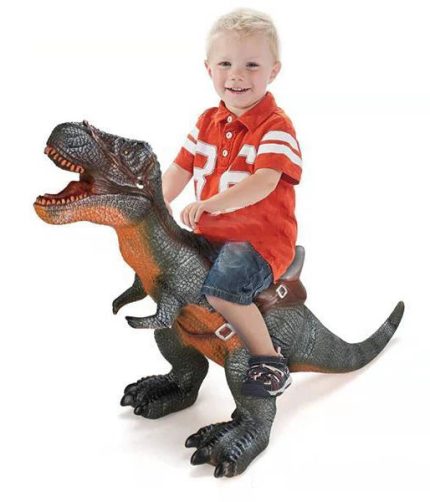 Mountable Soft Rubber Rideable Man Carrying Animal Kids Big Size Ride On Dinosaur Toy with Roaring Sound
