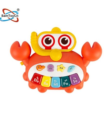 Multi-function Baby Toys Learning Piano Electric Cute Cartoon Crab Shape Interactive  Keyboard Toy Musical Instrument