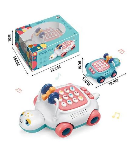 Samtoy Multi-function Intelligence Toy Phone Educational Crawling Carrier Sliding Car Toy Music Projector Baby Telephone Toys