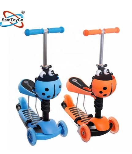 Multifunctional Cartoon Beetle Three Wheel Learning Walk Children Electric Scooter for kids