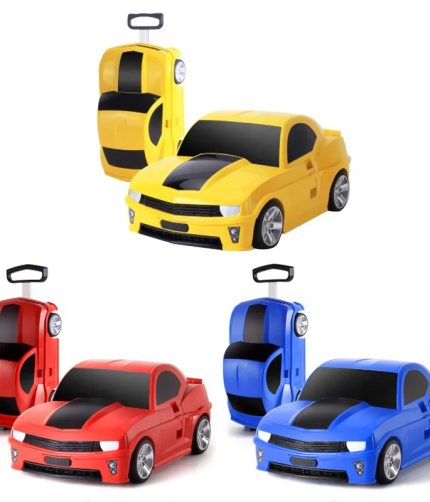 Samtoy Multipurpose Travel Case Trolley Case Hand Trolley Cart Baby Car Bag Draw Bar Box Children Toys Car for Gifts