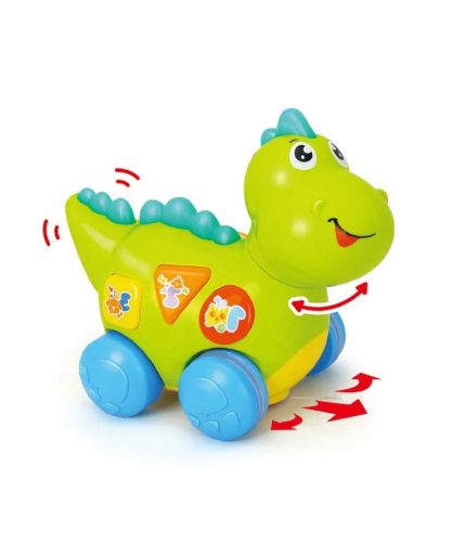 Musical Dinosaur Baby Montessori Crawling Pull Line Toys Pull along Toy for 12M+ Toddlers