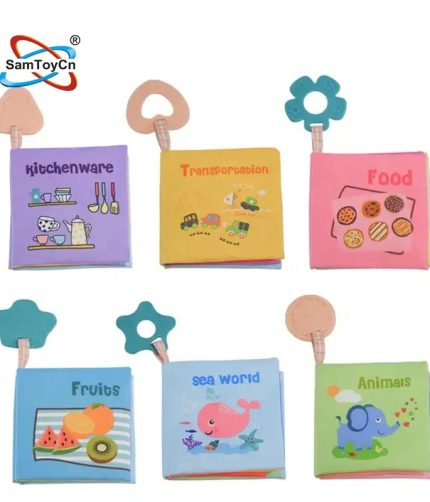 Non Toxic Early Education Montessori Baby Toys Washable Soft Quiet Sensory Baby Cloth Book for 0 6 Months Infants