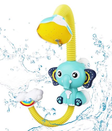 Samtoy OEM/ODM Cute Elephant 360 Degree Rotation Water Play Kids Bath Toys Baby Bath Shower Head Electric Shower Toys for Baby