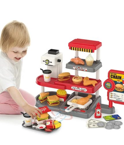 Ordering Table Kitchen Toys 71PCS Mini Fast Food Set Pretend Play Preschool Kitchen Food Toys with Effluent Function