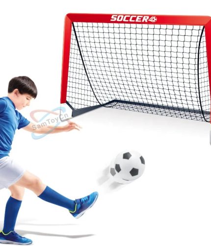 Outdoor Kids Sports Toy Shooting Game Red Single Door Football Goal Soccer Game Football Toys With Black Net