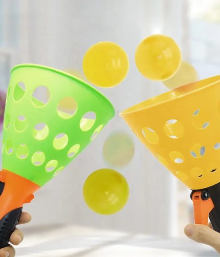 Samtoy Outdoor Sport Toy Click Catch Bouncing Ball Throwing Game Toys Set Catapults Throw Catch Ball for Backyard