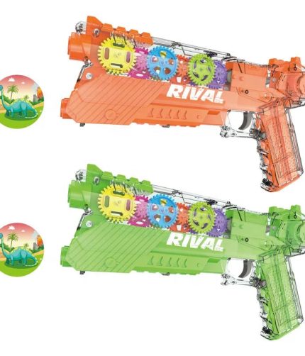 Plastic Electronic Juguete Transparent Gear Interactive Shooting Gun Toy Pistol Projector Toy Guns for Kids