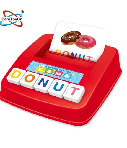 Samtoy Preschool Educational Puzzle Letter English Flashcard Alphabet Learning Toy Card Learning Machine Spelling Game  for Kids