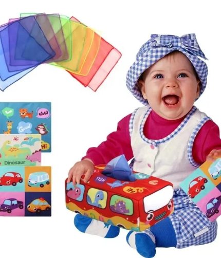 Preschool Learning Activity Colorful Sensory Soft Toys Montessori Baby Pull-out Magic Tissue Box Toy for Toddler