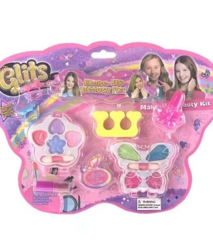 Samtoy Pretend Play Beauty Children Cosmetic Bag Make Up Set Lipstick Nail Polish Washable Girls Makeup Kit Sets Toy for Kids