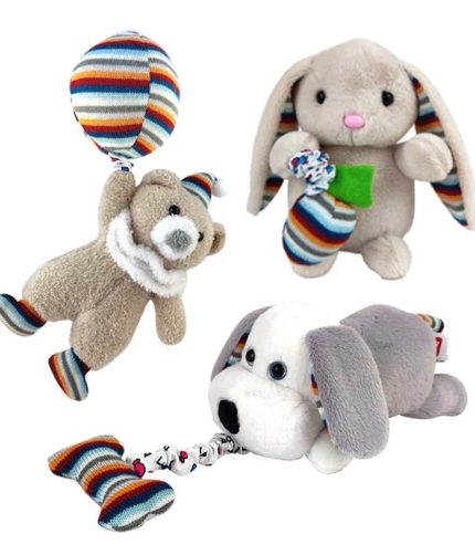 Pull Line Baby Soothing Musical Doll Stuffed Animal Plush Toy Radish Rabbit Montessori Pull String Toy With Music