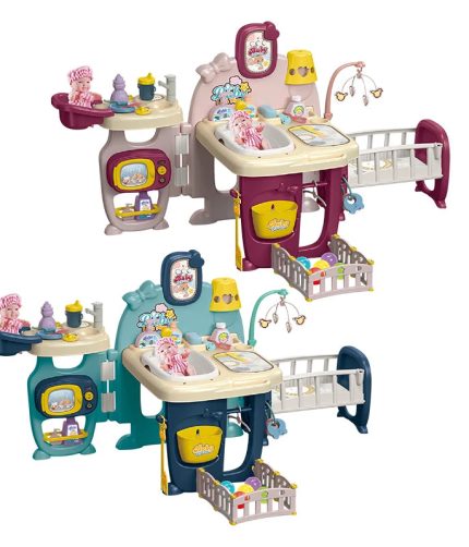 Samtoy Role Play Set 88PCS Electric Education Baby Care Doll Nurse Toy Pretend Play Toy with Light Sound