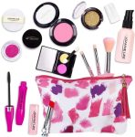 Simulation Lipstick Nail Polish Eye Shadow Girls Beauty Cosmetic Bag Pretend Play Preschool Kids Makeup Set
