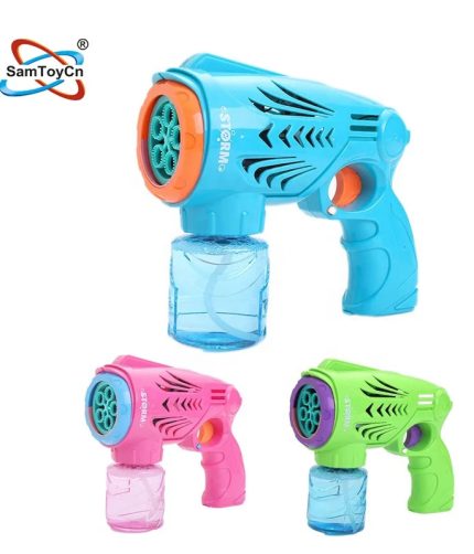Summer Outdoor Plastic Blower Automatic Bubble Blaster Machine Electric Bubble Maker Bubble Gun Toy for Kids