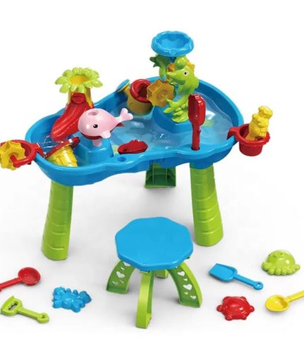 Summer Sea Beach Toys Activities Sand Playing Tools Sand And Water Table for Kids Outside Backyard With Chair