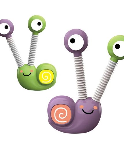 Samtoy Variable Shape Fidget Sensory Toys Telescoping Tube Cute Retractable Snail Decompression Toy with Light