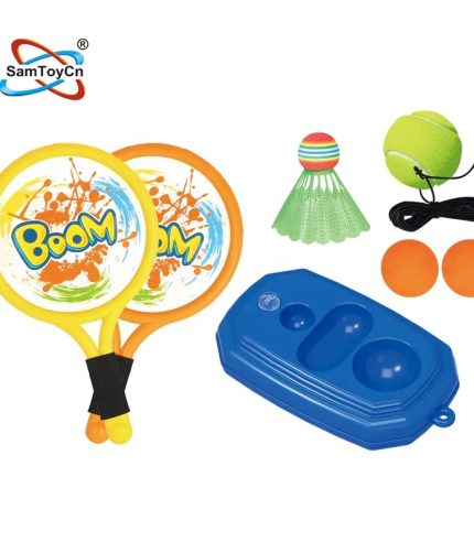 Wholesale Children Outdoor Sport Plastic Tennis Training Equipment Pedal Beach Ball Racket for Kids