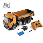Samtoycn 1:14 2.4G Simulated RC Truck Alloy 6 Wheel Engineering Car Remote Control RC Dump Truck with LED Light