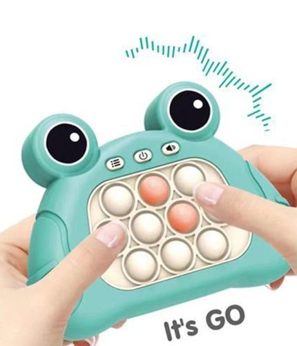 Samtoycn Cartoon Frog Decompression Puzzle Game Handheld Push Bubble Fidget Stress Relief Pop Quick Push Game Console For Kids