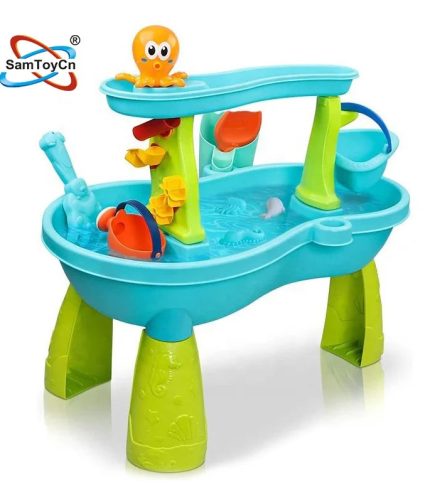 Cn Children Waterfall Sand Water Table Summer Outdoor Sensory Activity Play Game Beach Toys for Kids Toddlers Age 3-5